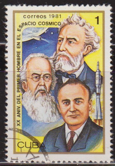 Cuba 1981 Scott 2399 Sello * Astronauta Astronaute Aniv. 1º Hombre en el Espacio l'homme dans l'espace Timbres 